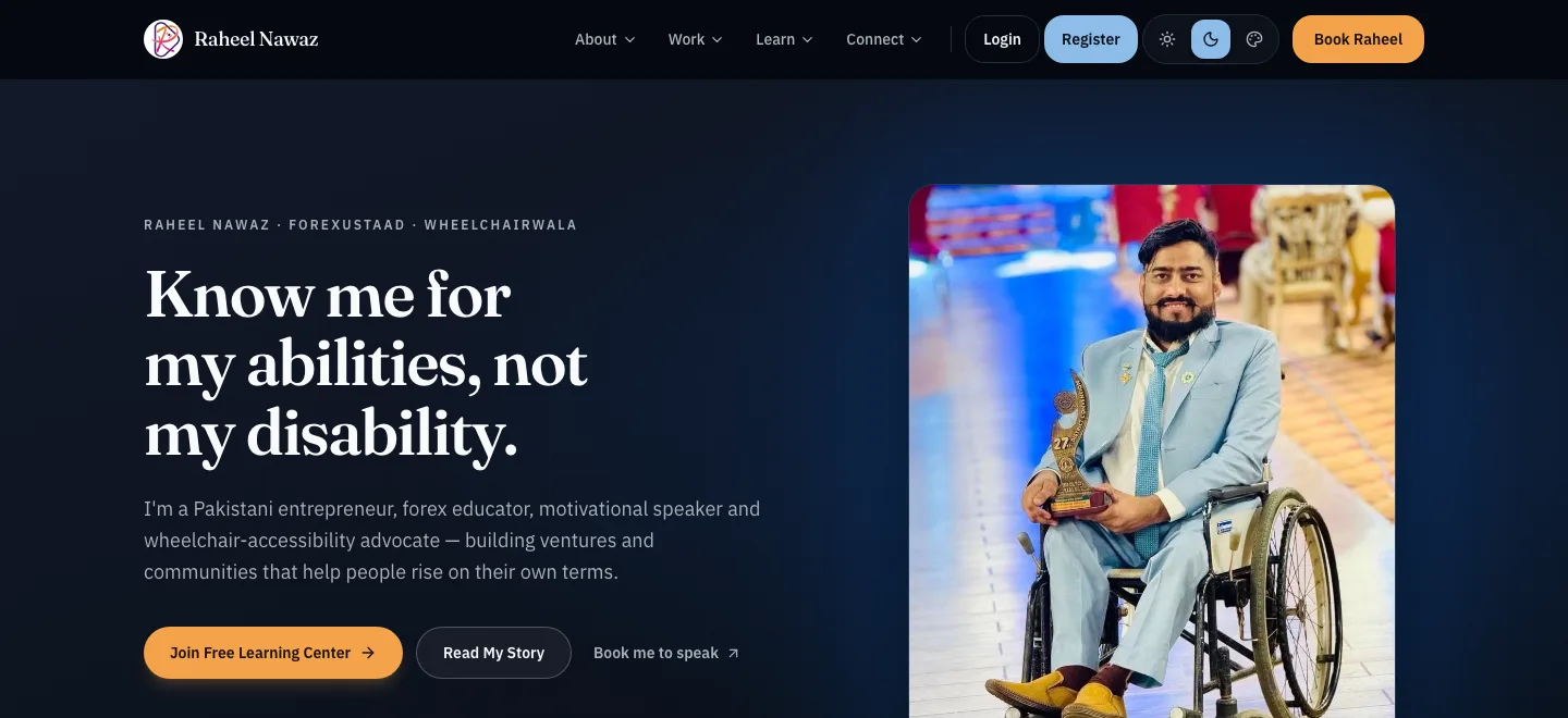 RaheelNawaz.com website screenshot
