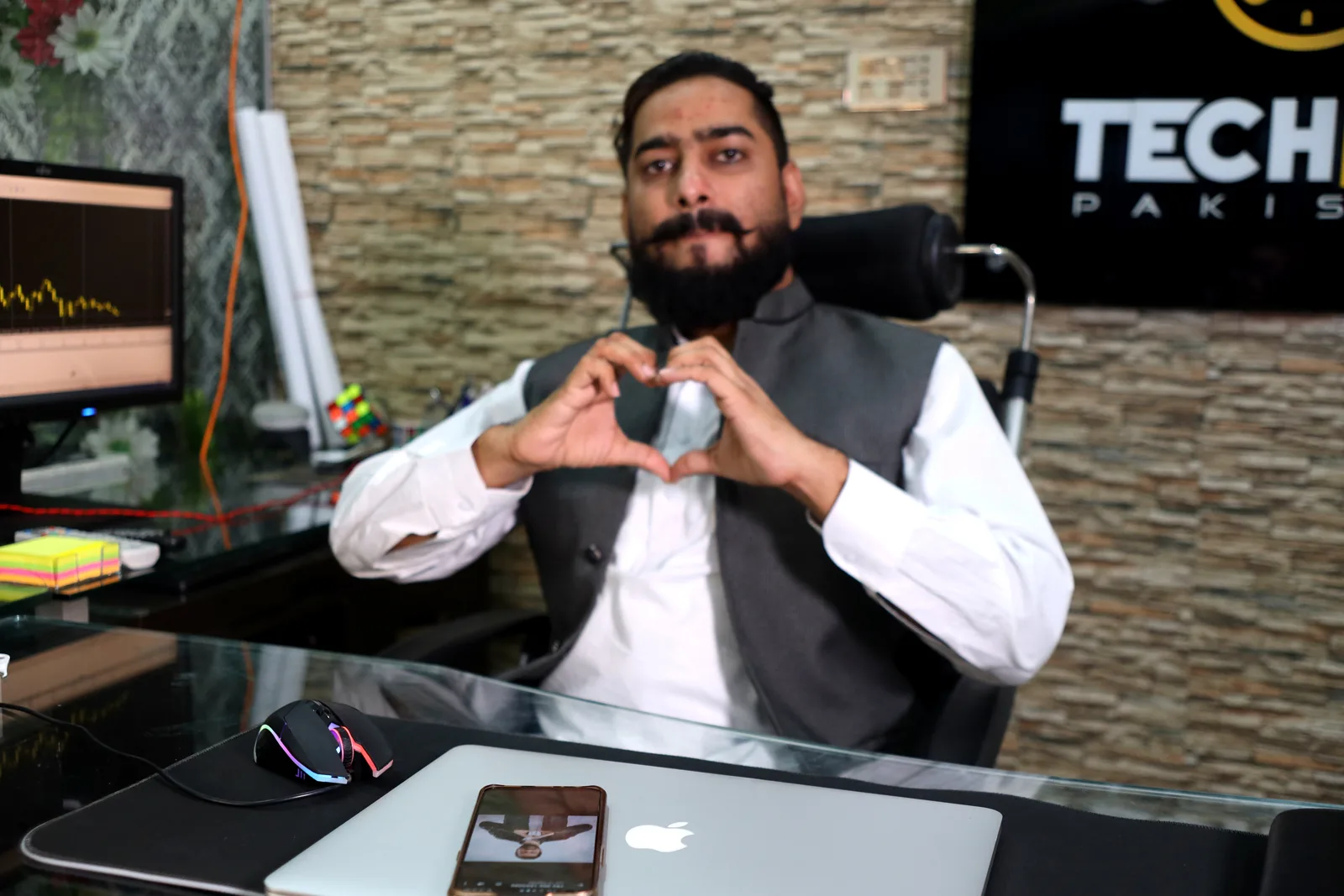 Raheel Nawaz at the TechNow Pakistan office in Gujranwala